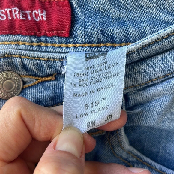 Levi’s 519 Low Flare Light Wash Rigid Jeans. Vintage Boho Y2K Size 9 Jrs. - Picture 3 of 6